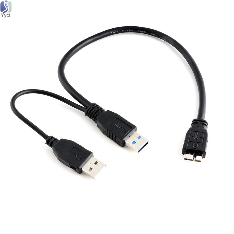 Dây Cáp Nối Ổ Cứng Ngoài Usb 3.0 Dual Power Y Shape 2 X Type A Sang Micro B