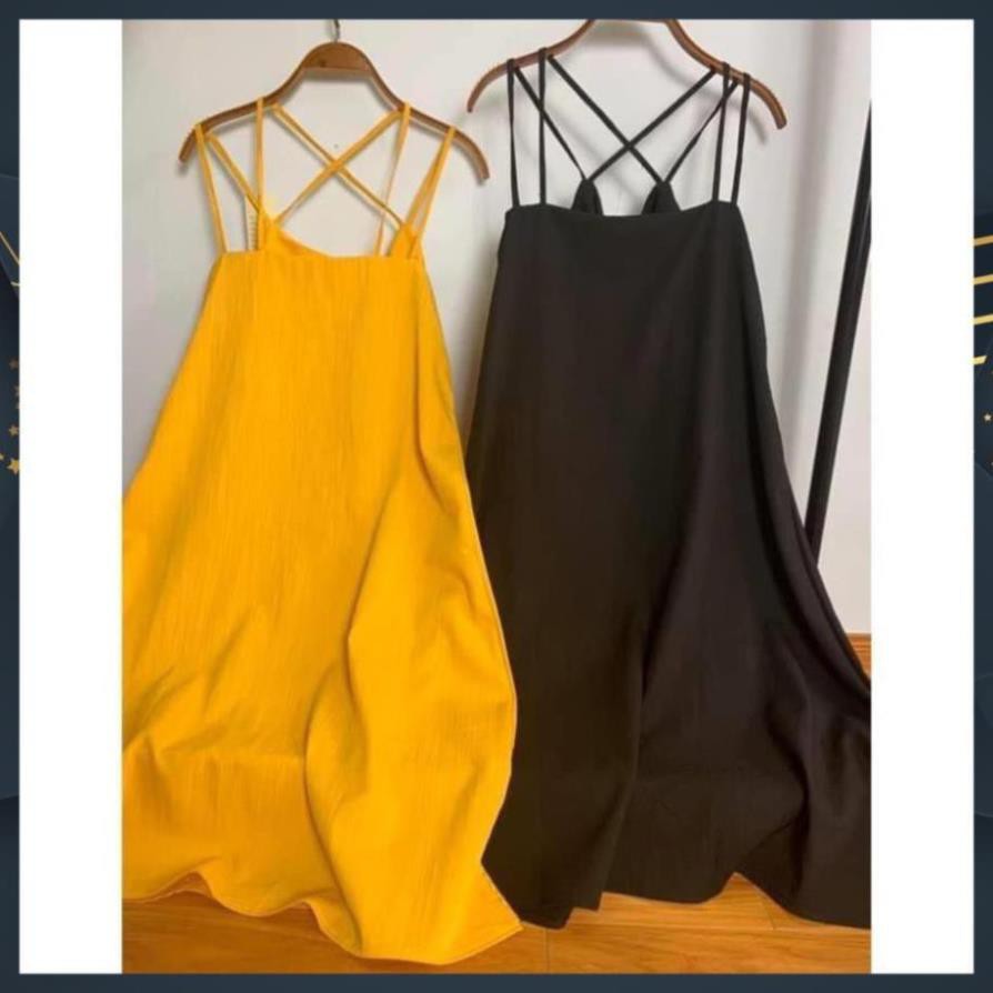 Váy Hai Dây Đan Lưng Chất Vải Đũi Mềm Mịn Siêu Mát Hàng Loại 1 | BigBuy360 - bigbuy360.vn