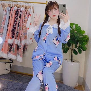 Bộ Lụa Dài Tay Tiểu Thư