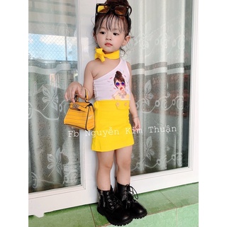 Sét váy và áo lệch vai cho bé