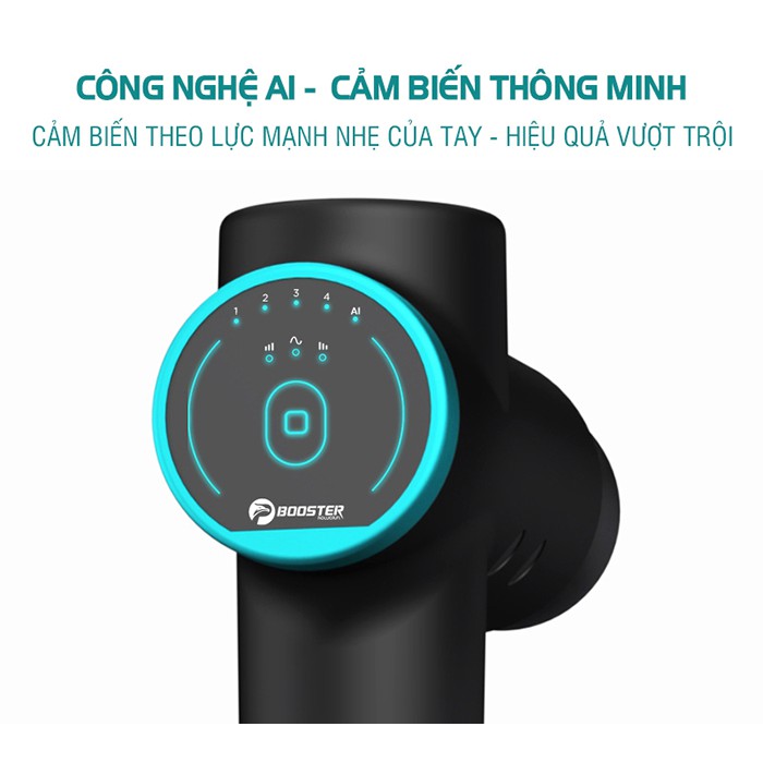 BOOSTER M2 - Súng massage cầm tay, Máy massage cầm tay Massa toàn thân với 6 đầu 3 tốc độ massa tùy chỉnh giảm đau