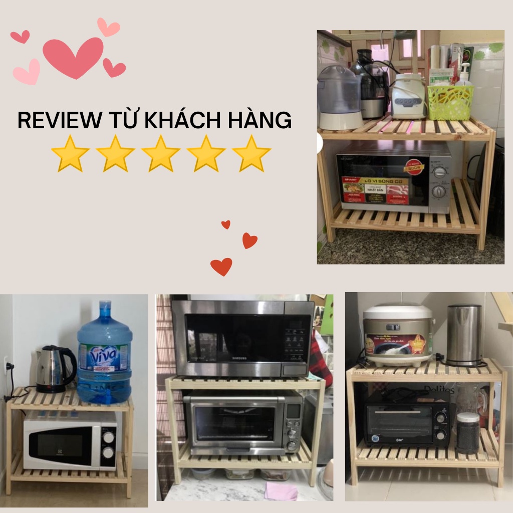 Hỏa Tốc Kệ Lò Vi Sóng Behomes 2 Tầng Gỗ