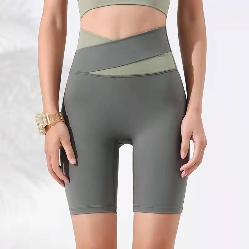 Quần đùi legging HOPPE FUMENG lưng cao thiết kế mỏng tập yoga phong cách đơn giản thời trang mới dành cho nữ