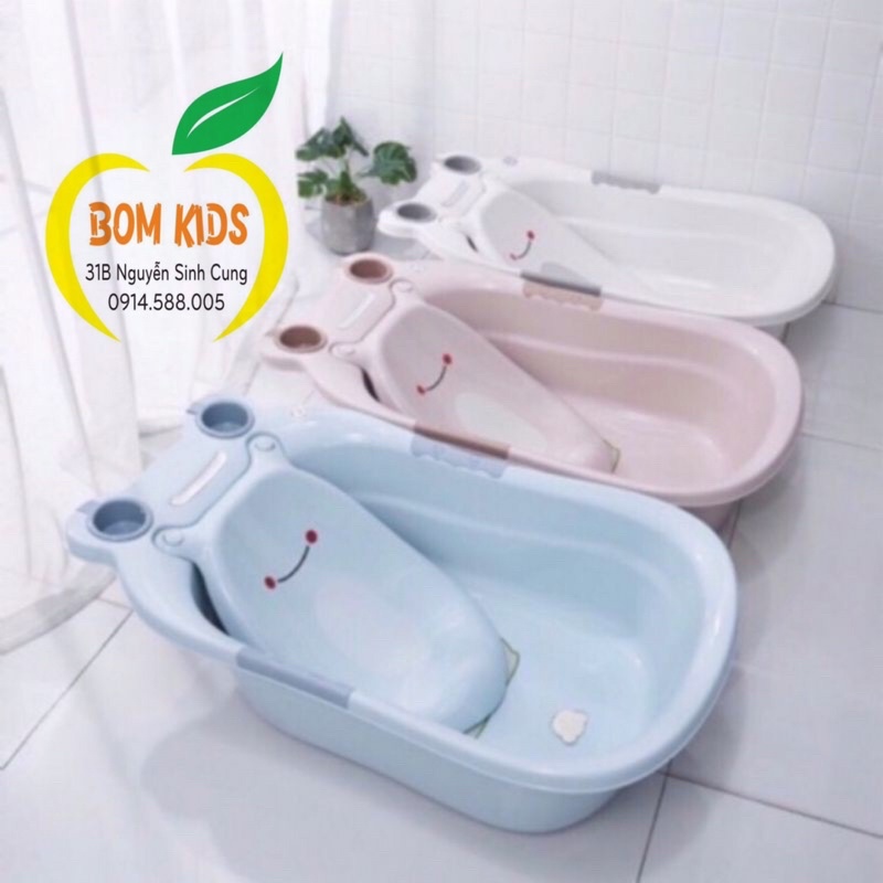CHẬU TẮM GỘI ĐẦU CHO BÉ HÌNH CHÚ ẾCH NGỘ NGHĨNH, CÓ MÃNG ĐỠ VÀ VAN THÁO