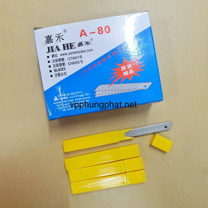 Combo 5 Tép Lưỡi Dao Rọc Giấy Nhỏ A-80 (50 Lưỡi)