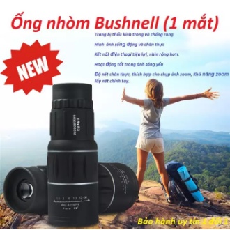 💥CHÍNH HÃNG BH TRỌN ĐỜI 💥Ống nhòm Bushnell một mắt 16x52 (Đen) Tốc Độ Lấy Nét Nhanh, Thiết Kế Nhỏ Gọn, Tầm Nhìn Cực Xa | WebRaoVat - webraovat.net.vn