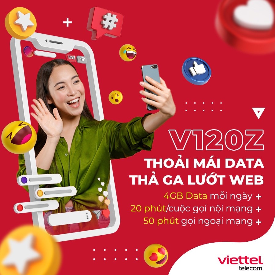 SIM 4G VIETTEL V90C-V120 120GB/tháng [FREE THÁNG ĐẦU] miễn phí nghe gọi nội mạng, ngoại mạng,dùng cho điện thoại di động