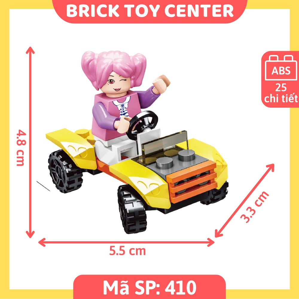 Đồ chơi lắp ráp cho bé gái mô hình 6 nhân vật dễ thương tập đàn, lái xe ô tô, tập nấu ăn 30 chi tiết