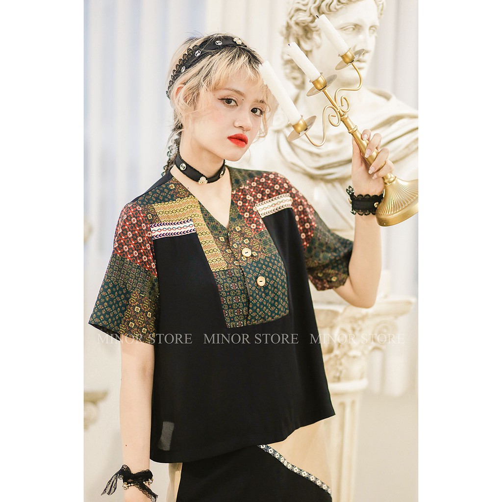 ÁO KIỂU PHỐI THỔ CẨM [MINOR ANNETTE]