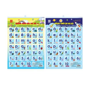 Bảng chữ cái và số có nẹp treo hồng hà 7151