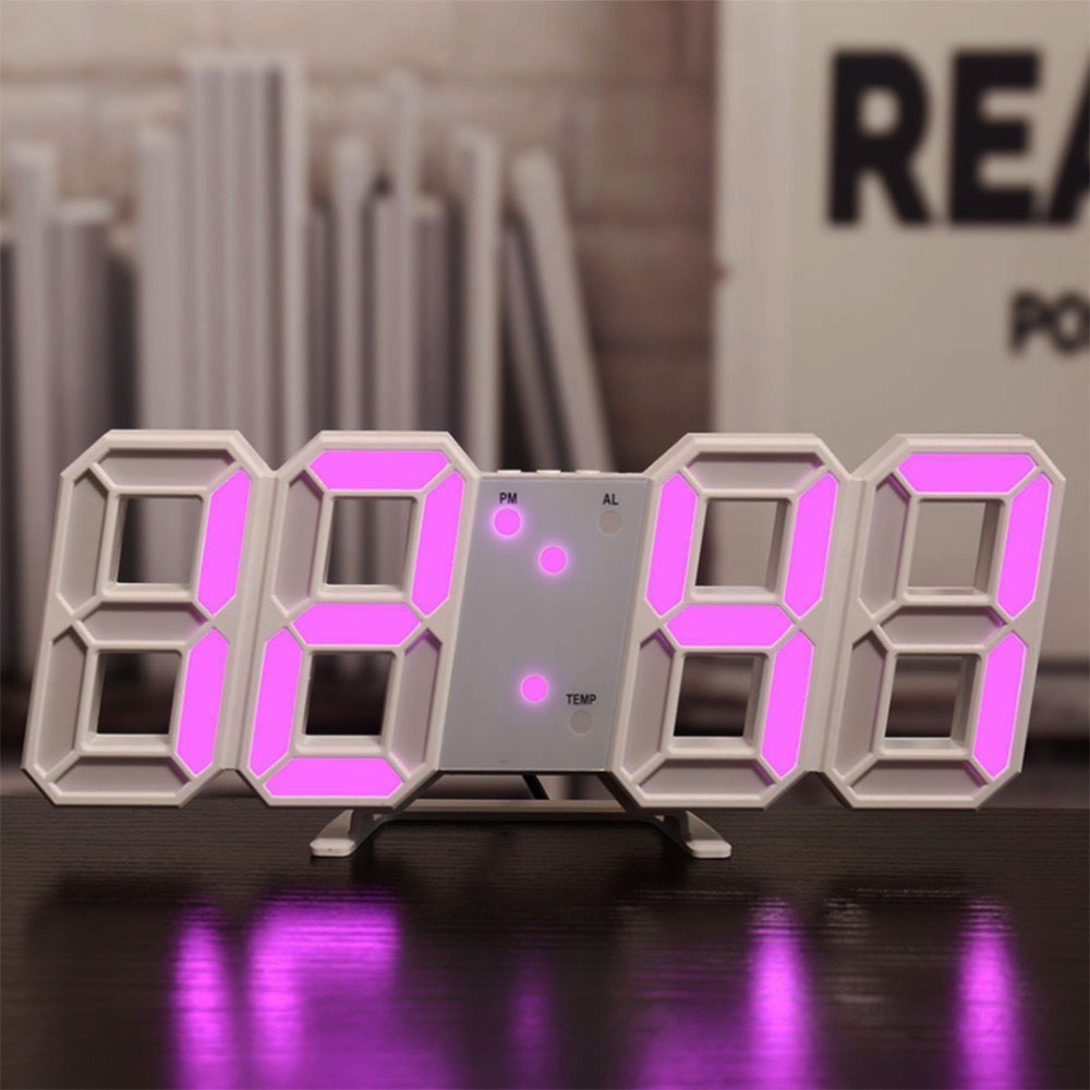 Đồng hồ Led 3D có báo thức, nhiệt độ tặng kèm dây sạc, móc treo để trang trí bàn học, bàn làm việc, nhà cửa quà tặng