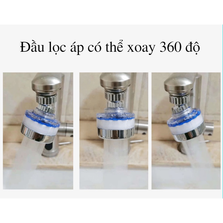 Đầu lọc tăng áp gắn vòi rửa mặt  rửa chén bát xoay 360 đa năng tiện dụng cho nhà bếp