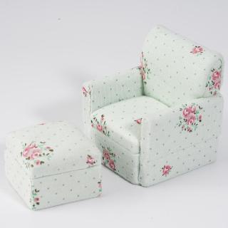 1:12 Doll House Furniture 1PC Mini Sofa +1PC Pedal