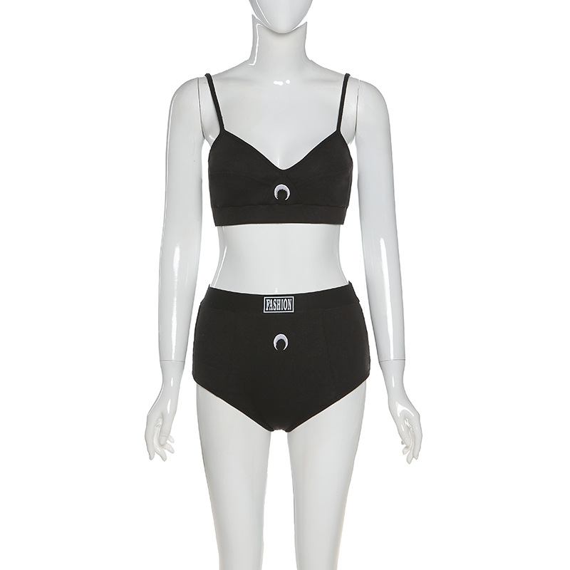 DUNEA Bộ áo crop top hai dây + quần ngắn quyến rũ cho nữ