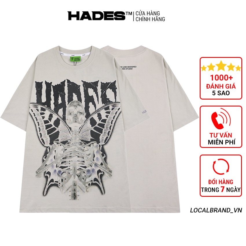 Áo thun Hades Butterfly tay lỡ form rộng vải Cotton cao cấp - Thời trang nam nữ Unisex tay lỡ form r