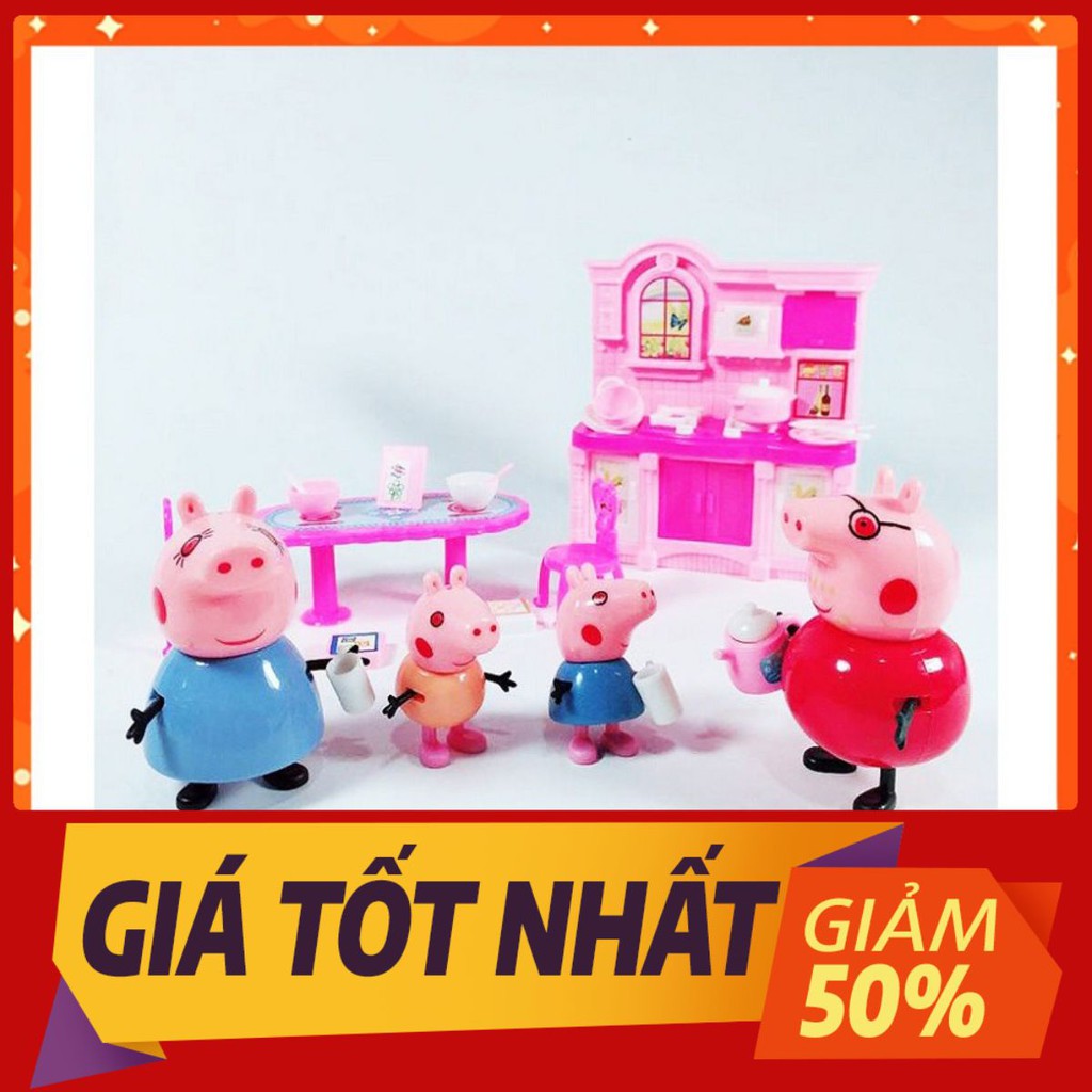 ✅FREESHIP 50K✅ Đồ Chơi Tủ Bếp Heo Peppa Pig và Những Người Bạn Giúp Bé Nhận Biết Các Đồ Dùng Và Biết Chăm Sóc Gia Đình