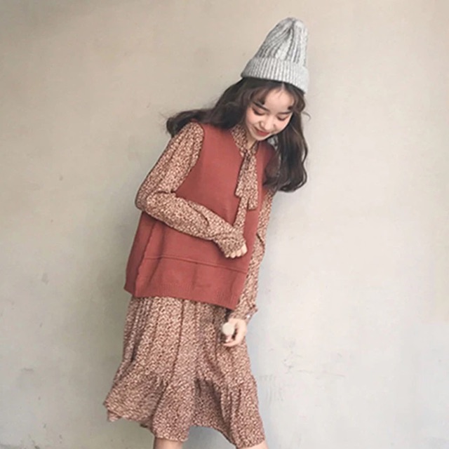 set gile mix váy hoa nhí