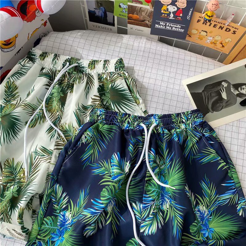 Quần short dáng rộng nhanh khô in họa tiết thời trang đi biển cho nam