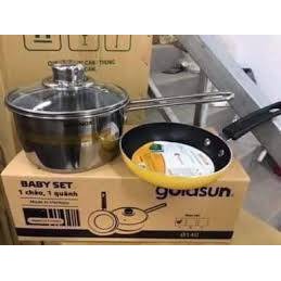 Bộ quánh, chảo Baby Set Goldsun GE16-2303SG -BH Chính hãng