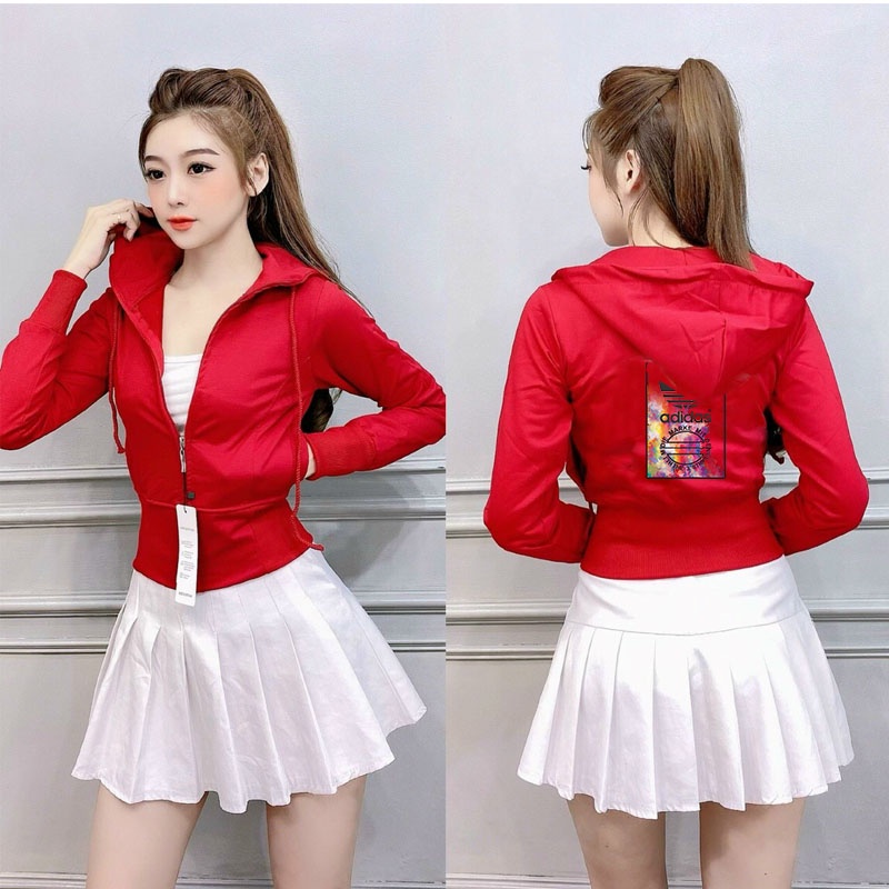 áo khoác lửng nữ croptop, áo khoác tay xỏ ngón 1 túi trong hình in freesize 54kg