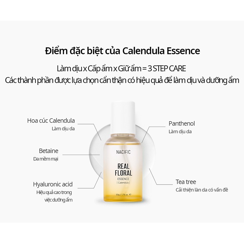 Tinh chất làm dịu da Nacific Real Floral Essence Calendula 50ml