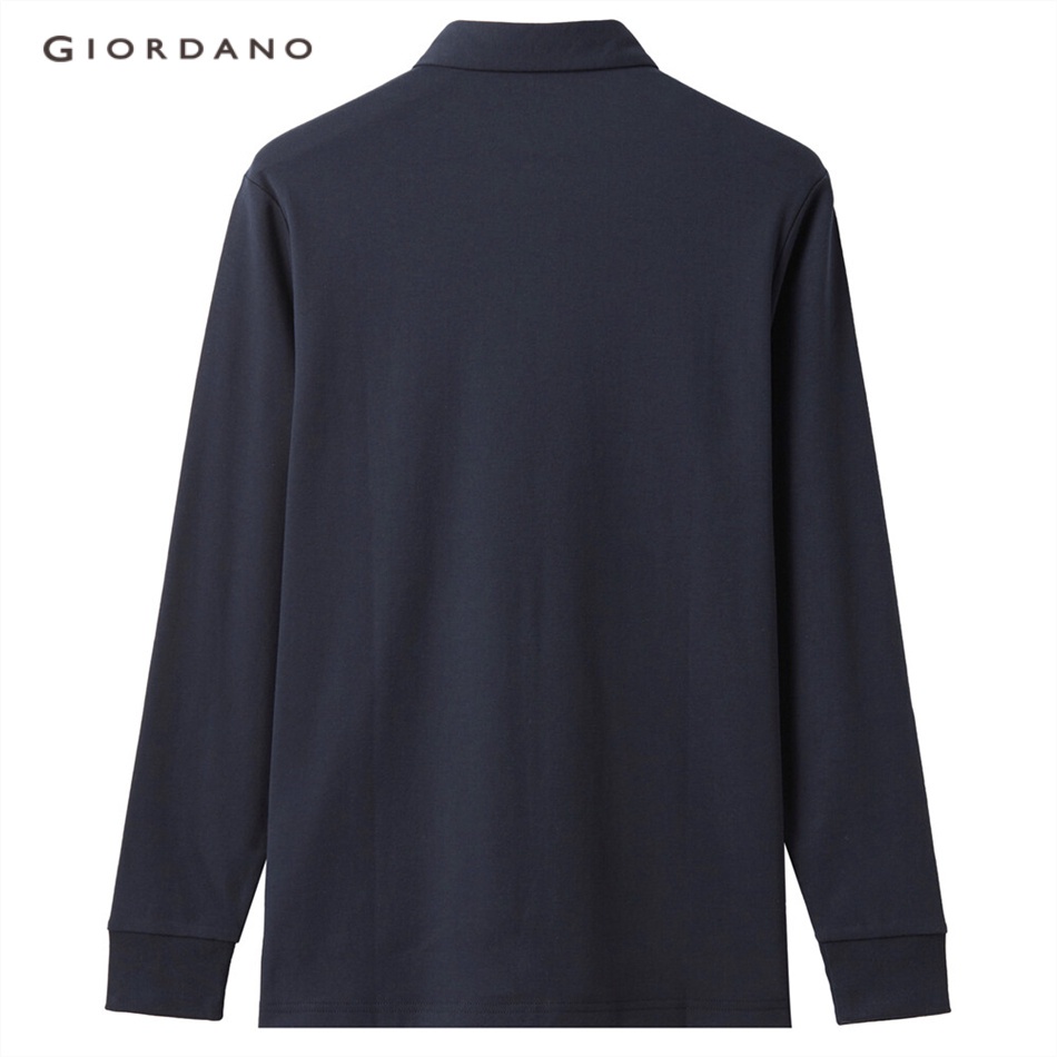 [ Mã 12FASHIONSALE1 giảm 10K đơn 50K ] Áo GIORDANO 01011781 cổ polo dài tay vải nhám dày cho nam | BigBuy360 - bigbuy360.vn