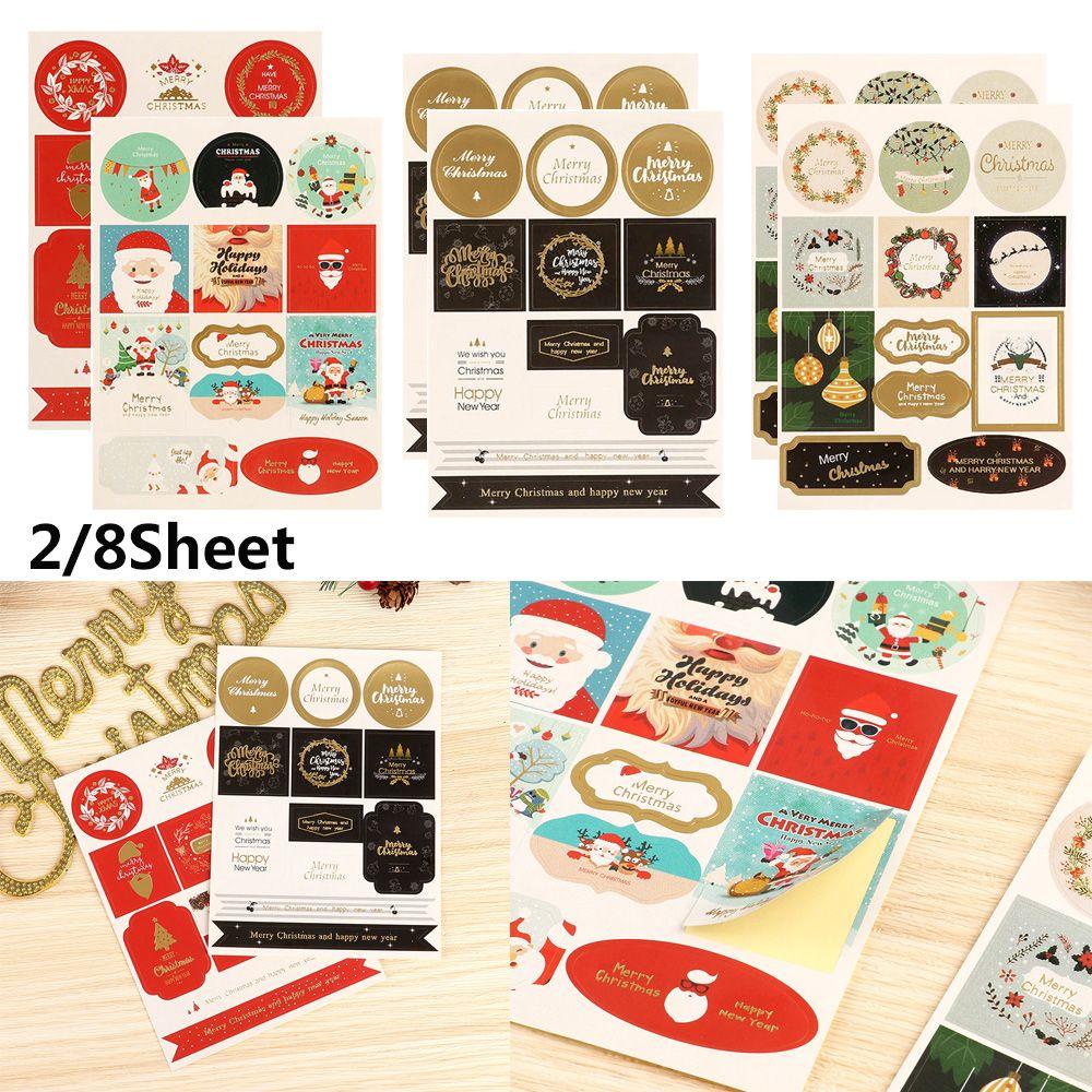 PINEVN Set 2 / 8 Tờ Giấy Dán Trang Trí Giáng Sinh