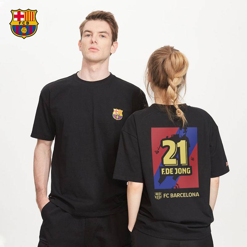 Barcelona Fc. Áo Thun Bóng Đá Tuyển Messi Griezmann Pique Stegen Pedri De Jong Cho Cặp Đôi