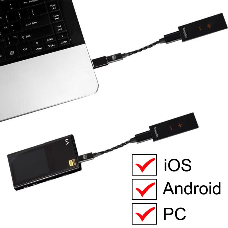 Thiết bị chuyển đổi bộ khuếch đại âm thanh tai nghe TempoTec SONATA HD PRO TYPE C TO 3.5MM DSD256 cho Android/iPhone DAC