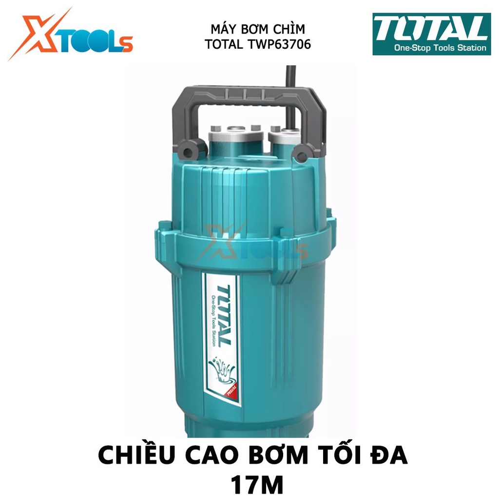 Máy bơm chìm nước sạch TOTAL máy bơm thả chìm tự động 220V, Công suất từ  370W(0.5HP) - 750W(1.0HP), hút nước cống