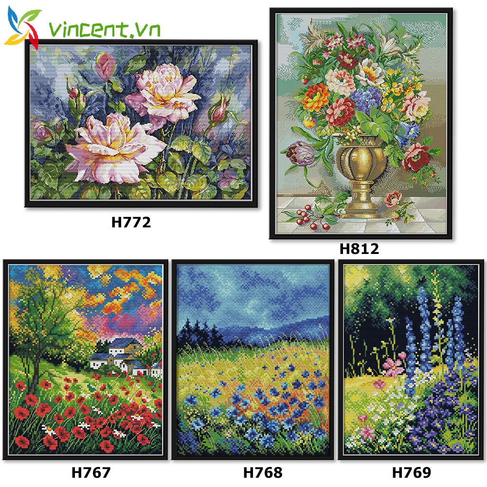Tranh Thêu Chữ Thập 14ct Hình Bông Hoa