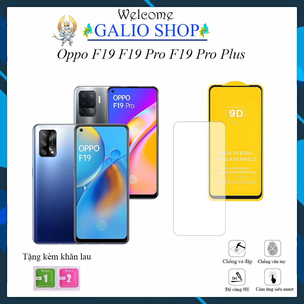 Kính cường lực Oppo F19 F19 Pro F19 Pro Plus Full màn cao cấp 9D độ cứng 21H siêu mượt chống bám vân tay [FM]