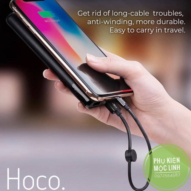 💥 [Chính hãng Hoco] Cáp sạc Lightning / Android / Type C dài 25cm Hoco X35 💥 Dây ngắn Iphone dùng cho sạc dự phòng