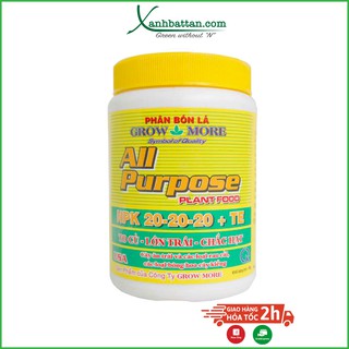 Phân bón lá GROWMORE All Purpose NPK 20-20-20+TE 100 gram