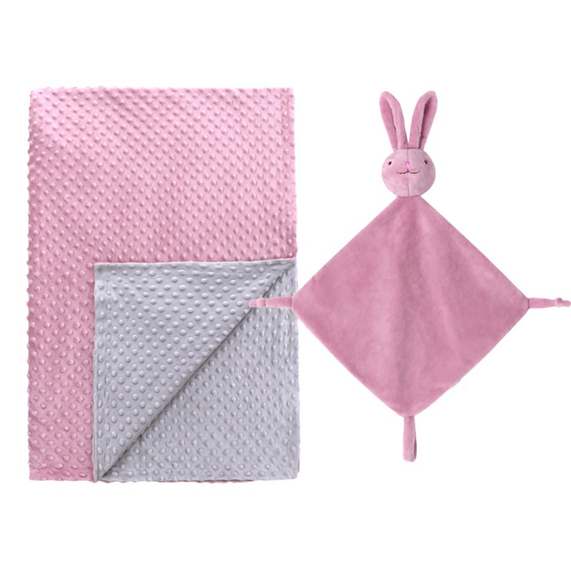 Chăn Quấn Em Bé Vải Nhung Pha Lê In Hình Thỏ Dễ Thương Thoải Mái 30.71x39.37 ''