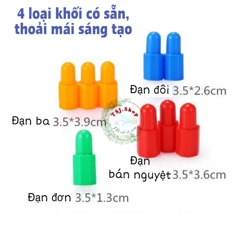Đồ chơi xếp hình lego lắp ráp hình viên đạn giáo dục sớm cho bé từ 3-9 tuổi