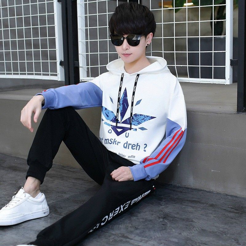 Áo hoodie teen nam chất nỉ phối màu in họa tiết thời trang hàn