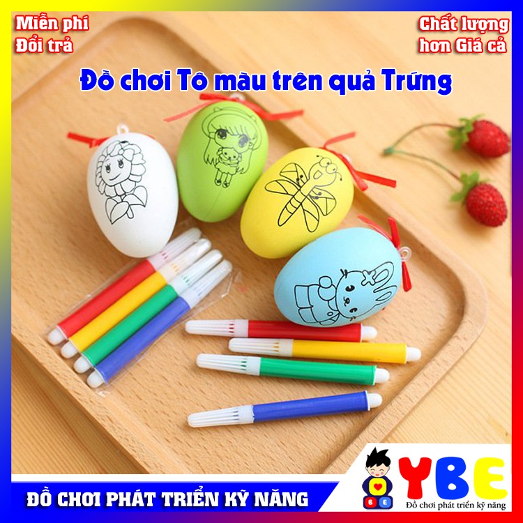 Bộ đồ chơi sáng tạo trứng tô màu kèm 4 bút tô màu là món quà dễ thương cho các bé từ 36 tháng tới 10 tuổi