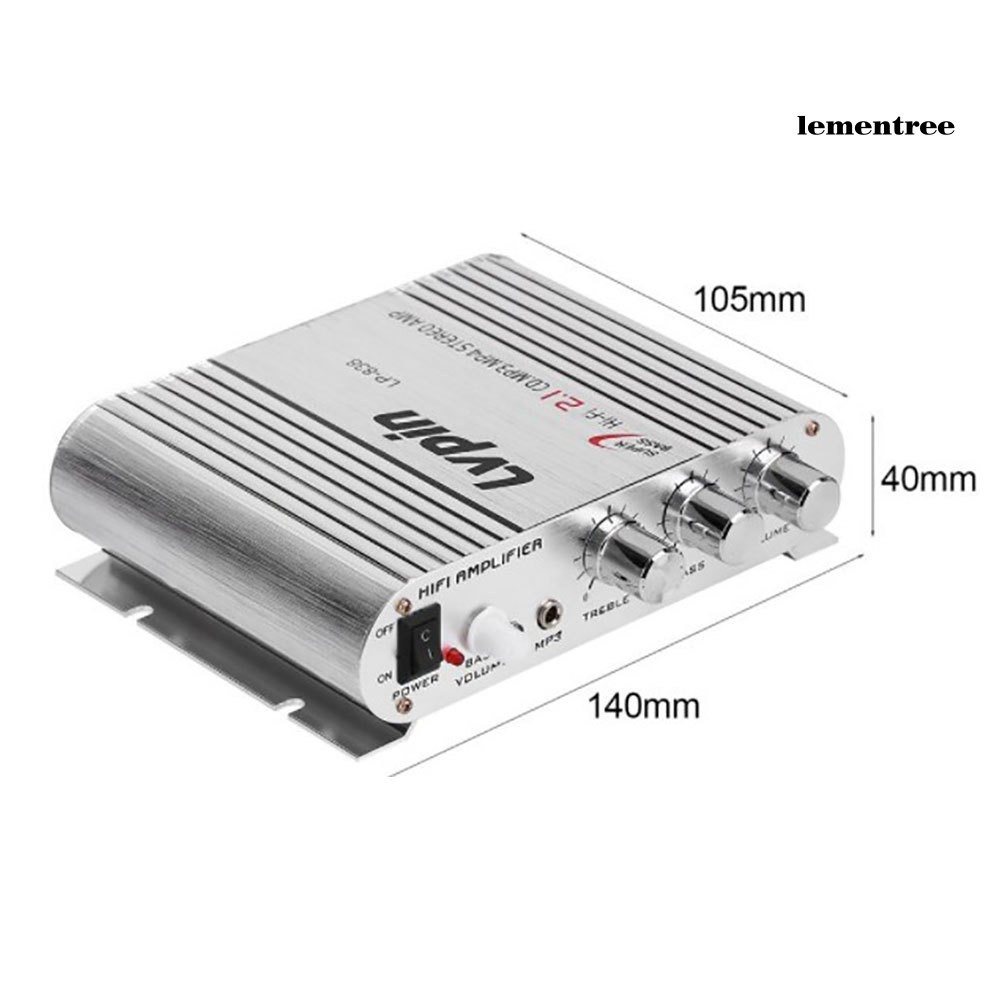 Mạch KhuếCh ĐạI Âm Thanh HiFi CD MP3 MP4 Kênh 2.1Lvpin838 12V Chuyên DụNg Cho Xe Hơi