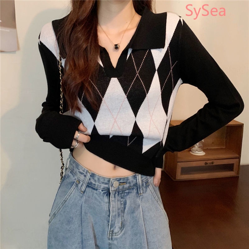 Áo Sweater Tay Dài Cổ Chữ V Thời Trang Mùa Thu Cho Nữ