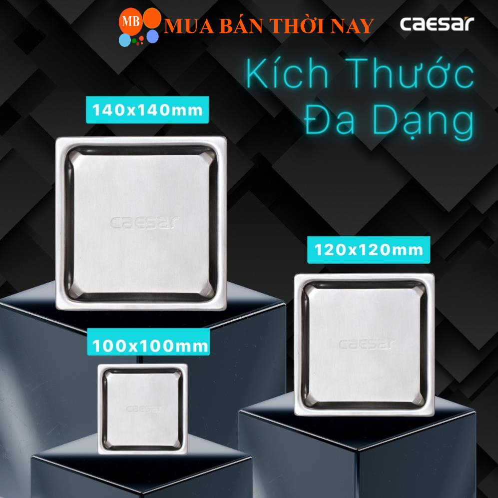 Thoát sàn Caesar ST1212E Ø60 ST1212EL Ø90, hố ga thoát nước phòng tắm inox 304