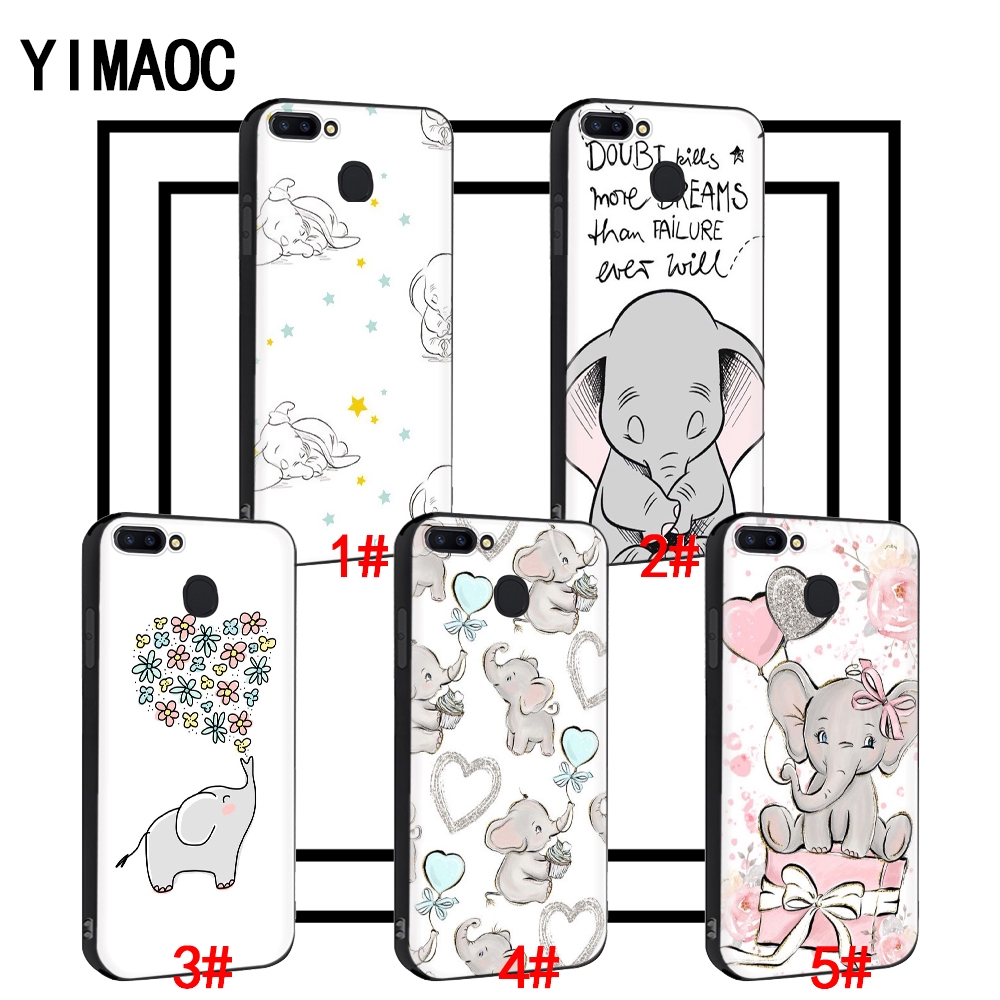 Ốp điện thoại mềm hình voi hoạt hình cho OPPO A1K A5 A9 2020 Realme 2 A5 3 5 Pro X50 X Lite