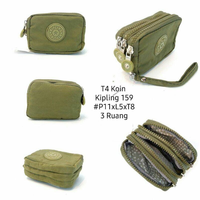 Ví Tiền Xu Kipling 3 Dây Kéo
