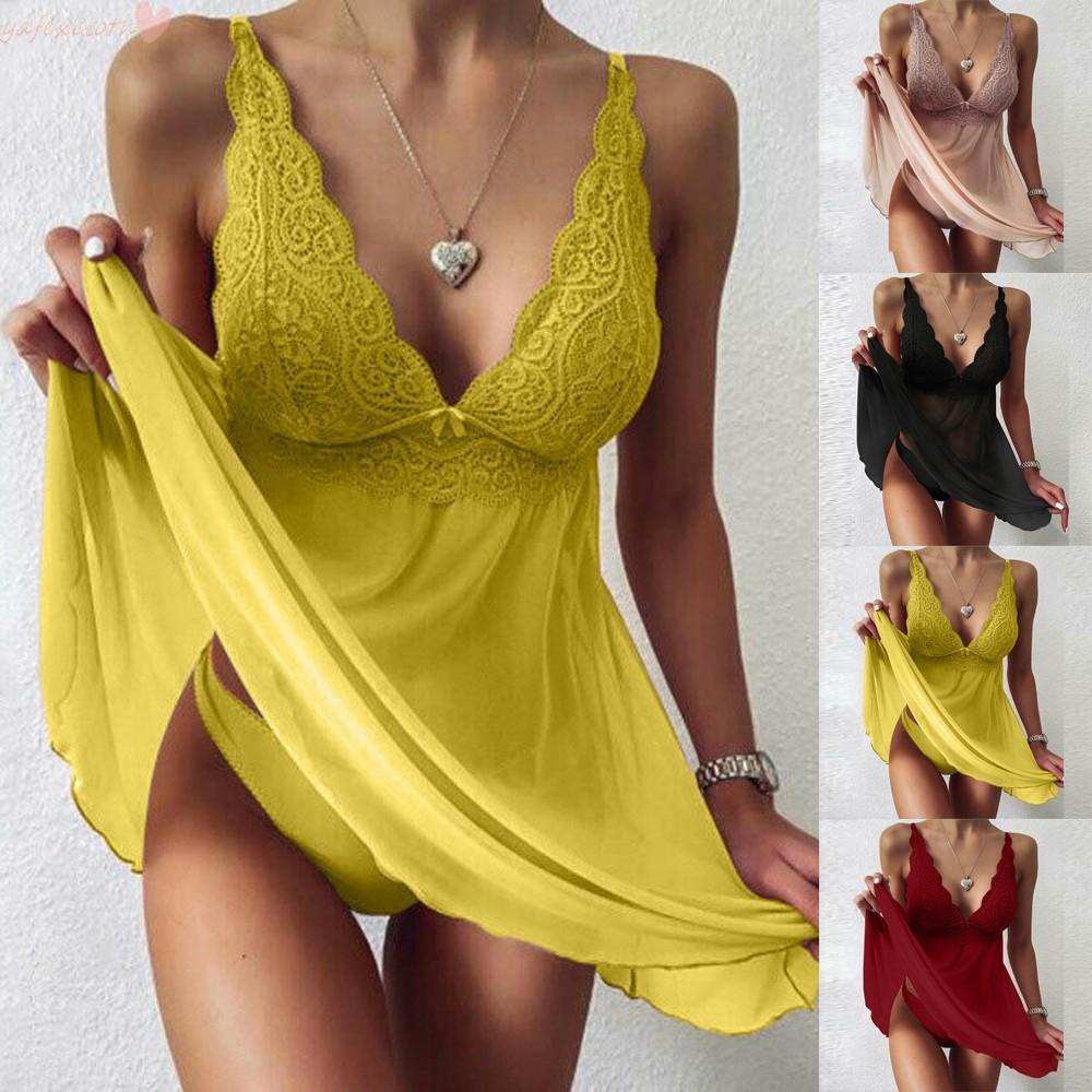 Đầm ngủ cổ chữ V size M-3XL
