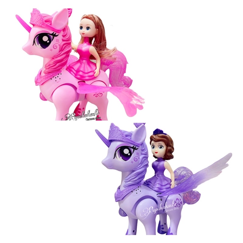 Đồ Chơi Lồng Đèn Trung Thu Pin Công Chúa Búp Bê Cưỡi Ngựa Pony Có Đèn Di Chuyển Theo Nhạc Cho Bé