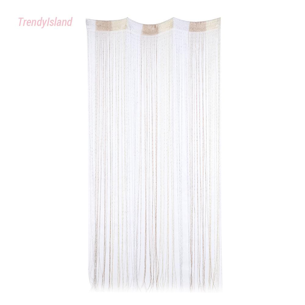 ❤TRE&amp;Living☁ Window Sheer Rèm Valance Drape Silver String Flash Shiny Tua Line Rèm Hộ gia đình Sống