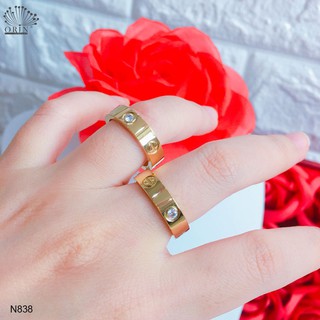 Nhẫn cặp titan ko đen nam nữ bền màu cao cấp Orin N838 ( 1 chiếc)