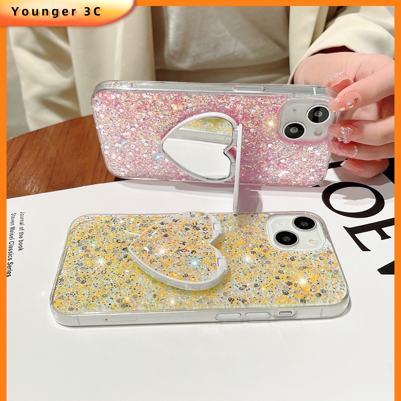 Ốp Điện Thoại Lấp Lánh Tích Hợp Gương Trang Điểm Hình Trái Tim Cho Iphone X / XS XR XS MAX 11 11PRO 11PROMAX 6G 6P 7G / 8G 7P / 8P