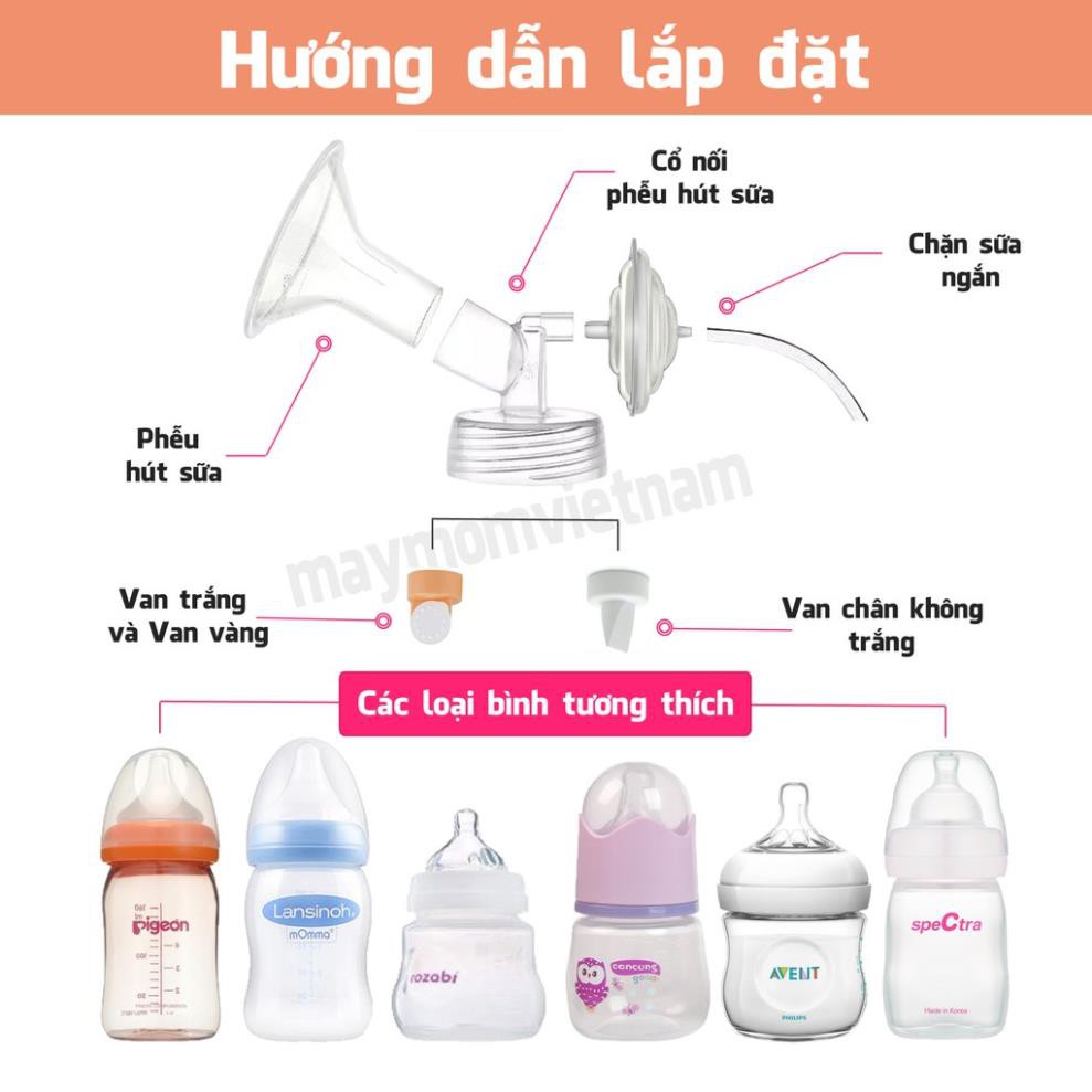 Phễu hút sữa Maymom dùng cho máy Spectra, Avent, Cimilre, Rozabi, Medela, Pigion. Size 13, 15, 17, 19, 21, 27, 30mm