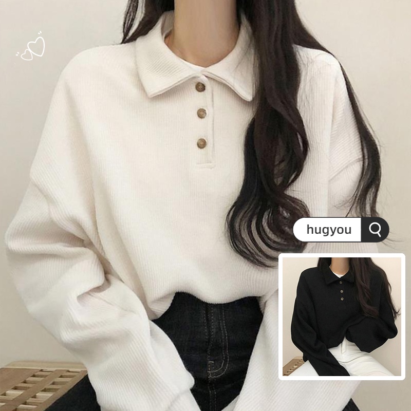 Áo Sơ Mi Nhung Dài Tay Dáng Rộng Thiết Kế Mới Năng Động Thời Trang Dành Cho Nữ